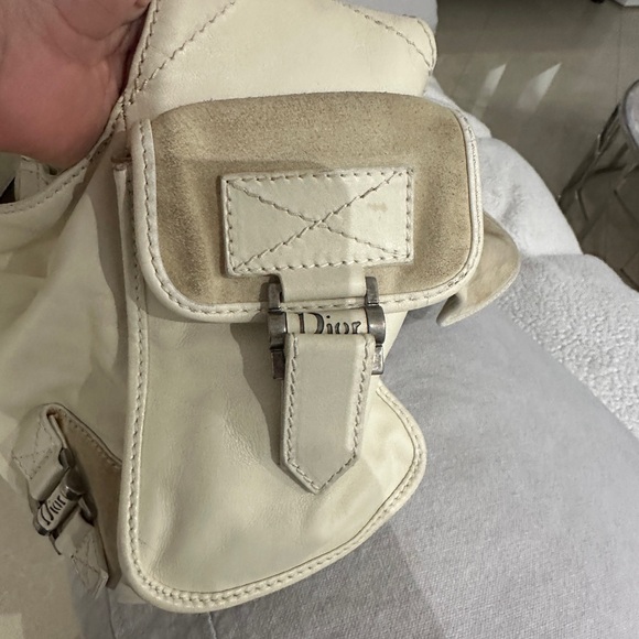 Christian Dior Cream Leather & Suede Street Chic Shoulder Bag - Picture 6 of 8